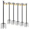 Spalivivre Confezione da 6 Pali Luminosi per Esterni, in metallo da 2.7m con forcella | Montaggio Senza Attrezzi, Supporto Luci‑lanterne, per Patio Terrazza Cortile, Decorazioni Feste Natale