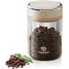 GOEDCH Wandgu - Contenitore per caffè, 1100 ml, ermetico, con coperchio sottovuoto, per chicchi di caffè, tè, noci, cacao, caffè