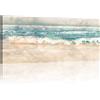 FajerminArt Grande Stampa su Tela Con Cornice Blu Paesaggio Marino astratto Quadri Moderni Spiaggia dell'Oceano Immagine pittura su tela soggiorno camera da letto Ufficio Decorazione Murale 120x50cm