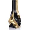 Oliruim - Vaso decorativo in ceramica nero e dorato da 26,1 cm di altezza, vaso moderno ed elegante per soggiorno, centrotavola, ufficio, scrivania per erba delle Pampas (nero dorato)