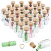SUNNYCLUE 1 Confezione da 30 Mini Bottigliette con Messaggio in Bottiglia da 10 ml Piccole Bottigliette di Vetro con Tappi di Sughero Minuscole Fiale Vasetti di Carta con Auguri d'Amore e Benedizioni