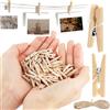 MXTIMWAN Naturali Mollettine Legno Piccole, 200 pezzi Mini Mollette Decorative in Legno Piccole, per Appendere Foto, Artigianale, Domestica Visualizzazione di Foto