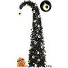 MACTING Albero di Natale stravagante con bulbo oculare, 1,5 m, nero, pop-up con 30 luci a bulbo oculare, albero curvo pieghevole per appartamento, portico, interno, esterno, decorazione natalizia