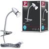 Paulmann 95425 Lampada da lettura spot con clip Gesa max. 35 Watt luce per quadri cromo opaco plastica lampada da appoggio GU10