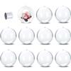 Beafaeur 10 PCS Palline di Natale Personalizzate Acrilico Transparente | Palla di Natale con Foto Con Corda Appesa e Occhiello, Fillable Apribili, per Decorare Alberi di Natales (10cm)