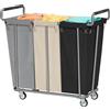 Gewudraw 360L Cesto Portabiancheria Sporca, 3 Scomparti Porta Biancheria | Grande Cesta Portabiancheria con Ruote, Maniglia, Interno Impermeabile, per Bagno, Hotel, Casa, Lavanderia, 93.5 x 48 x 91 CM