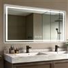 Simusi Specchio da Bagno a LED con Luce 70x120 cm, 3 Colori Rgolabile | Specchio da parete IP44, montaggio orizzontale, luce a 3 colori regolabile, vetro temperato, antiappannamento