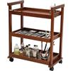 DJAR Art Cart Organizer, carrello portaoggetti in legno di faggio per studio, ufficio, carrello multiuso con ruote, noce