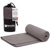 NARCISO Asciugamano Palestra Ideale come Telo Mare Microfibra si Asciuga Rapidamente, Asciugamani Uomo Donna per Pilates, Spiaggia, Viaggio, con Comoda Sacca per il Trasporto (90x170cm, Grigio)