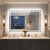 BEAUTYPEAK Grande specchio da bagno con illuminazione, specchio LED con | Specchio da bagno a LED con 3 colori di luce, 140 x 90 cm, dimmerabile e funzione anti-appannamento, per bagno e camera da