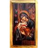 Iconsgr Icona di Gesù Cristo e della Vergine Maria in Legno, Greca Cristiano ortodossa, Fatto a Mano / H2