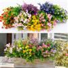 Focenat 20 Bouquet Fiori Finti, Fiori Artificiali in Plastica da Esterno | Fiori Finti da Esterno, UV-Resistenti Pianta Finta, Fiori di Plastica per Interni, Esterni, Vasi da Balcone, Vaso da Giardino
