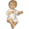Ferrari & Arrighetti | Gesù Bambino per Presepe Sdraiato con Occhi Aperti in Ceramica Lucida | 23 cm