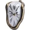 TIMEACT Orologio Fonduta Dali - Regalo - Ispirato all'arte - Orologio da parete attorcigliato da appendere - Surrealista - per negozio, ufficio, casa (Antique Gold)