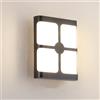 Voltix Applique da Parete Esterno 15W, Lampada da Parete Led Esterna IP65, Lampada a Muro per Balcone, Giardino, Veranda, Garage, Patio, Bianco Caldo 3000K (620)