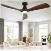 Depuley Ventilatori da soffitto da 132 cm con luce: ventilatore da soffitto da incasso a 3 pale, colore noce, per cucina, ventilatore regolabile per esterni con controllo tramite app mobile