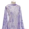 BENECREAT tessuto in pizzo galattico scintillante da 91x130cm, tulle in PE a tema stelle e luna, tessuto in tulle con paillettes per costumi cosmici e decorazioni per la casa (viola)
