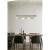 TEKHOME Lampadario LED Moderno Rettangolare 40W, Sospensione da Cucina e Sala da Pranzo, Luce Calda 3000K, Design Minimal Bianco - LP-08BC (3000K CALDA)
