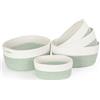 Vikcvcsc Cestini Portaoggetti in Corda di Cotone, Set di 5 Organizer Bagno, Cestini Portaoggetti Neonato, Contenitore Bagno, Ceste con Manici, Storage Baskets, Bianco & Verde