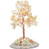 Halukakah Cristallo Albero FORTUNATO Feng Shui Citrino Autentico Pietre Preziose Albero della vita Incartato a Mano Rami di Filo di Rame Agata Base Singing Bowl Benedetta 10cm Alto