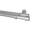 Sento Ø 25/25 mm Bastone per Tende Montaggio a Muro Effetto Acciaio Inox 120 cm Albana