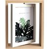 Generic Confezione da 2 cornici rotanti galleggianti da 17,8 cm, display fronte/retro con vetro frontale in vetro HD, cornice in legno invecchiato, per esposizione verticale o orizzontale da tavolo