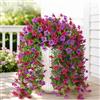 Lxoraziy 2 Mazzi di Fiori Finti da Esterno UV Resistenti, 75cm Fiori Artificiali Cadenti, Piante Finte Decorative per Interni ed Esterni per Matrimonio Giardino Parete Balcone(Rosa magenta)
