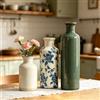 JXCBXJ Set di 3 Vaso in Ceramica,Vaso Deco Estetico Neutro Boho Scandinavo Vasi di Fiori Decorazione, arredamento moderno della fattoria,per soggiorno,tavolo,scaffale,ingresso (Blu Vintage)