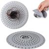 LEOUEANR 2 pezzi Silicone Scarico, Filtro Doccia Lavandino e Doccia Filtro per Capelli con Filtro per Bagno e Cucina (Grigio)