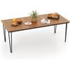 FANTASK 200 x 90 cm, tavolo da giardino rettangolare in legno di acacia, tavolo da pranzo con foro per ombrellone per 8 persone