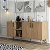 Dmora - Credenza Menkalinan, Buffet da Soggiorno, Madia da Salotto, Dispensa da Cucina, 180x45 h80 cm, Quercia