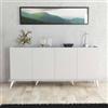 Dmora - Credenza Circini, Buffet da Soggiorno, Madia da Salotto, Dispensa da Cucina, 180x45 h81 cm, Bianco