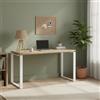 Dmora - Scrivania Michele, Scrittoio multiuso, Tavolo per ufficio porta PC, Piano di lavoro, 150x60 h76 cm, Rovere e Bianco