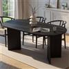Dmora Tavolo Fisso Ravion 180x90x75h cm Nero 6 Posti Forma Ovale, Peso Supportato 70 kg