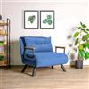 Dmora Poltrona Quaoar 60x78x78h cm blu Reclinabile Braccioli, Poltroncina Peso Supportato 100 kg