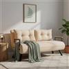 Dmora - Divano Letto 2 posti Merak, Sofà trasformabile, Divanetto per Ospiti, Poltrona Letto, 133x78 h78 cm, Crema