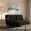 Dmora Divano Letto 2 Posti Merak 133x78 cm Nero Contenitore Reclinabile, Braccioli