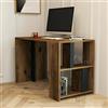 Dmora - Scrivania Schedar, Scrittoio multiuso, Tavolo per ufficio porta PC, Piano di lavoro, 120x60h75 cm, Noce e Antracite