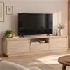 Dmora - Mobile porta TV Lovere, Credenza da soggiorno, Armadio basso per TV, Base parete attrezzata, 160x30 h42 cm, Beige