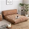 Dmora - Divano Letto 2 posti Dysnomia, Sofà trasformabile, Divanetto per Ospiti, Poltrona Letto, 120x75 h79 cm, Marrone