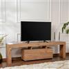 Dmora - Mobile porta TV Govone, Credenza da soggiorno, Armadio basso per TV, Base parete attrezzata, 180x31 h50 cm, Pino