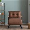 Dmora Poltrona Quaoar 60x78x78h cm Marrone Sabbia Reclinabile Braccioli, Poltroncina Peso Supportato 100 kg