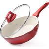 GiPP Wok Antiaderente da 28cm Adatto ai Fornelli a Induzione, Rossa | Padella con Beccuccio, Atossica e Priva di PFOA, Adatta a Diversi Tipi di Fornelli, Lavabile in Lavastoviglie
