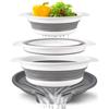 Generic Set di 3 colini pieghevoli con vassoio scolapiatti - Colini da cucina salvaspazio per pasta, frutta, verdura (3QT, 4QT, 5QT)