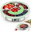 Qnbonrich Contenitore per snack con scomparti, in acciaio inox, piatto per snack, 5 scomparti con coperchio