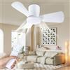 activeallbrite Ventilatore da soffitto, 15 W LED, motore DC 20 W, 6 velocità, ultra silenzioso, funzione estate-inverno, timer, 3 temperature di luce, Ø71 cm.