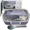 jamgeery Lunch Box, Porta Pranzo In Acciaio Inossidabile Con Posate Scatola Portavivande Con 3 Scomparti, Schiscetta Contenitore Pranzo Per Microonde Lavoro Picnic Ufficio