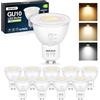 QOJUX Lampadina GU10 LED 5,2 W 810 LM regolabile 3CCT classe energetica C, 10 | 3000K/4000K/6500K Regolabile, equivalente a 80 W alogena, angolo del fascio di 38°, lampadina GU10 a risparmio energetico non