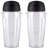 Joyparts, 2 pezzi di ricambio tazze con coperchi da 20oz Smoothie Bottle Accessorio compatibile con Oster Classic Series Blender