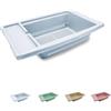 Virsus Scolaverdure da lavello 501, misura 43x26x10,5 cm, privo di BPA, cestello scolapasta, scolapiatti colino per verdure, frutta, posate, stoviglie per qualsiasi lavandino da cucina (Bianco)